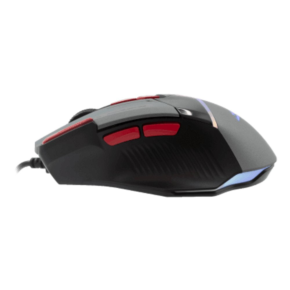 Baracuda MANTA RGB | Bekabelde Gaming Muis | Rechtshandig | USB-A | 12800 DPI | Grijs