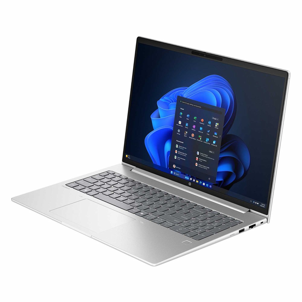 HP Probook 4 G1iR laptop, 16 inch, Intel Core 5, 16GB RAM, 512GB SSD — toetsenbord van bovenaf