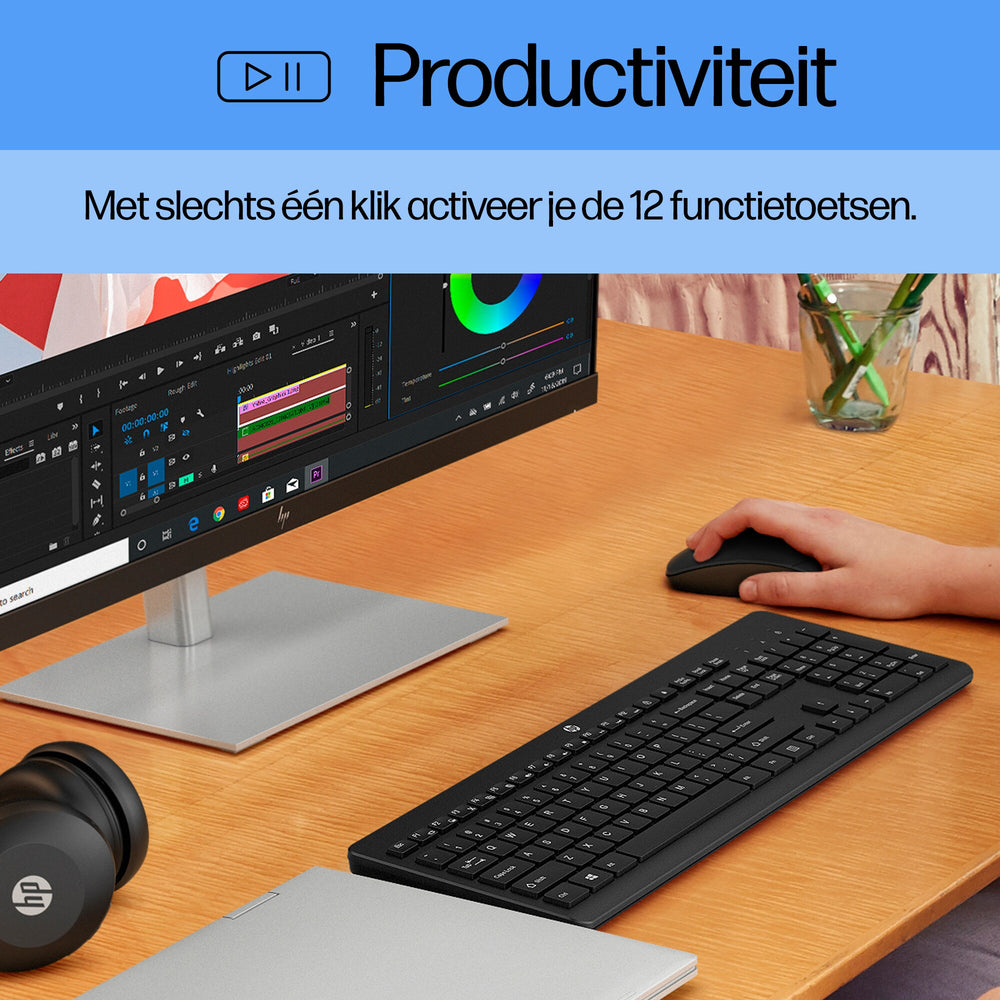 HP 230 | Draadloos Toetsenbord | met USB-A ontvanger | Zwart