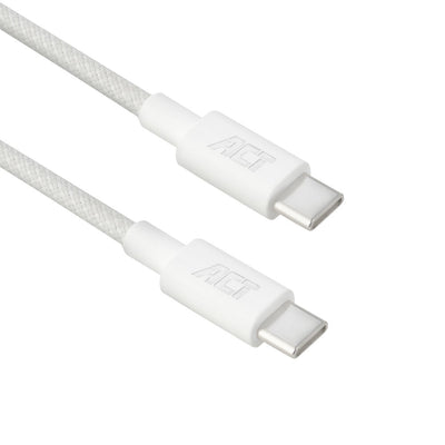 ACT AC3084 | USB 2.0 Kabel | USB-C naar USB-C | 240W | 480Mbps | Wit | 1 Meter