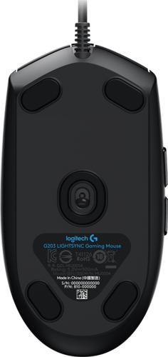 Logitech G203 LIGHTSYNC | Bedrade Gaming Muis | Links- en Rechtshandig | USB-A | 8.000 DPI | Zwart
