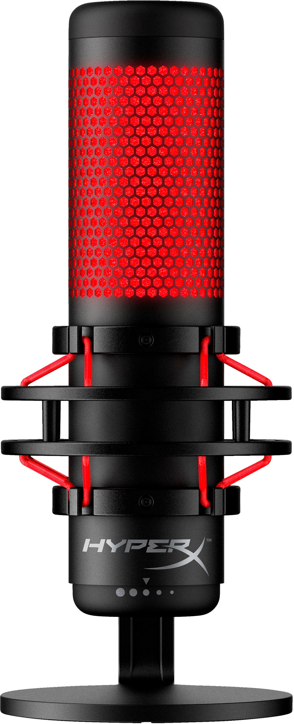 HyperX QuadCast | USB-microfoon | Rode verlichting | Voor pc en console | Zwart/Rood | Open Box