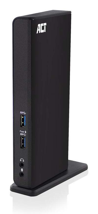 ACT AC7049 | USB-C/A Multiport Docking Station | 2x HDMI (2048x1152) + Ethernet + 6x USB + Audio | Zwart