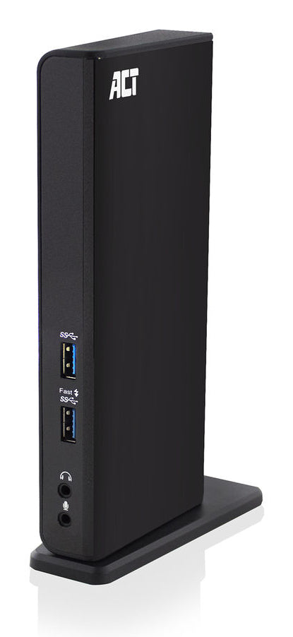 ACT AC7049 | USB-C/A Multiport Docking Station | 2x HDMI (2048x1152) + Ethernet + 6x USB + Audio | Zwart