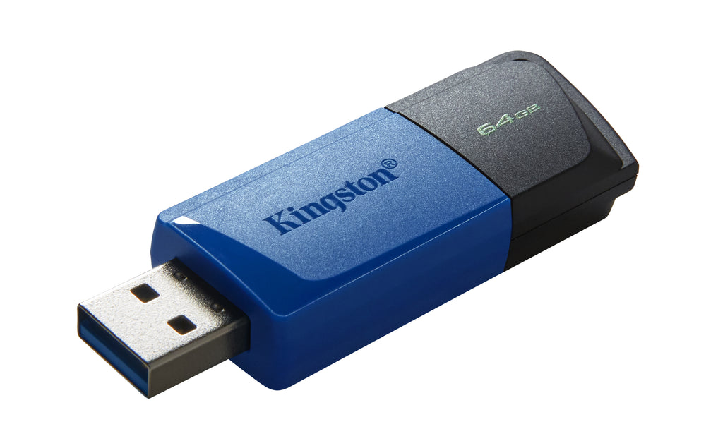 Kingston DataTraveler Exodia M | 64GB USB-A 3.2 Flash Drive | Zwart/Blauw