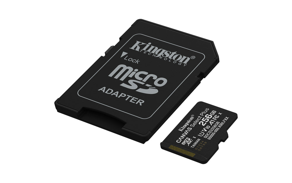 Kingston Technology microSDXC 256GB | Canvas Select Plus Gen3 | 150MB/s | A1 | + Adapter