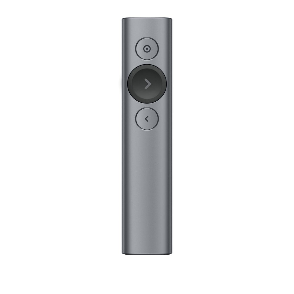 Logitech Spotlight Presenter | Draadloos | Bluetooth & USB 2.4 GHz | Bereik tot 30 meter | Grijs