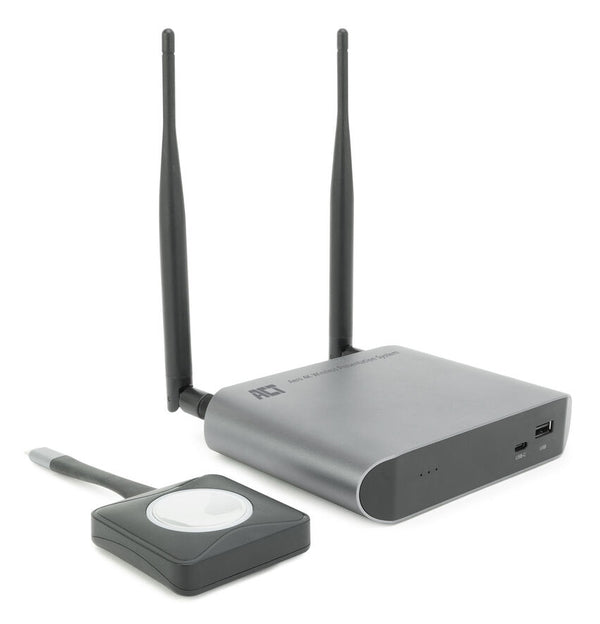 ACT Aero 4K Draadloos Presentatiesysteem (AC7960) | 4K (3840x2160) | USB-C | HDMI | Plug and Play | Multi User | Split Screen