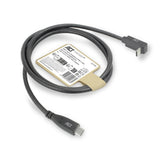 ACT AC7471 | USB 3.2 Gen 2 Kabel | USB-C (recht) naar USB-C (haaks boven/beneden) | 60W | 10Gbps | 1m | Zwart
