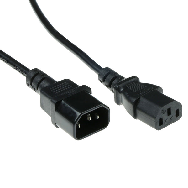 ACT AK5120 | 1,2 m Stroomkabel | C13 naar C14 | Zwart | 230V / 10A