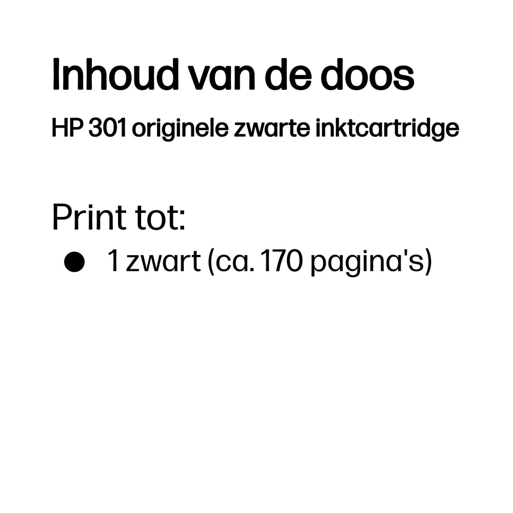 HP 301 | Originele Zwarte Inktcartridge