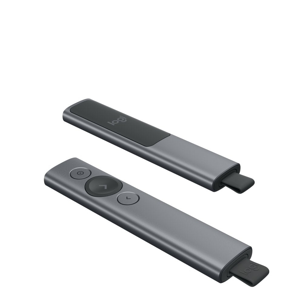 Logitech Spotlight Presenter | Draadloos | Bluetooth & USB 2.4 GHz | Bereik tot 30 meter | Grijs