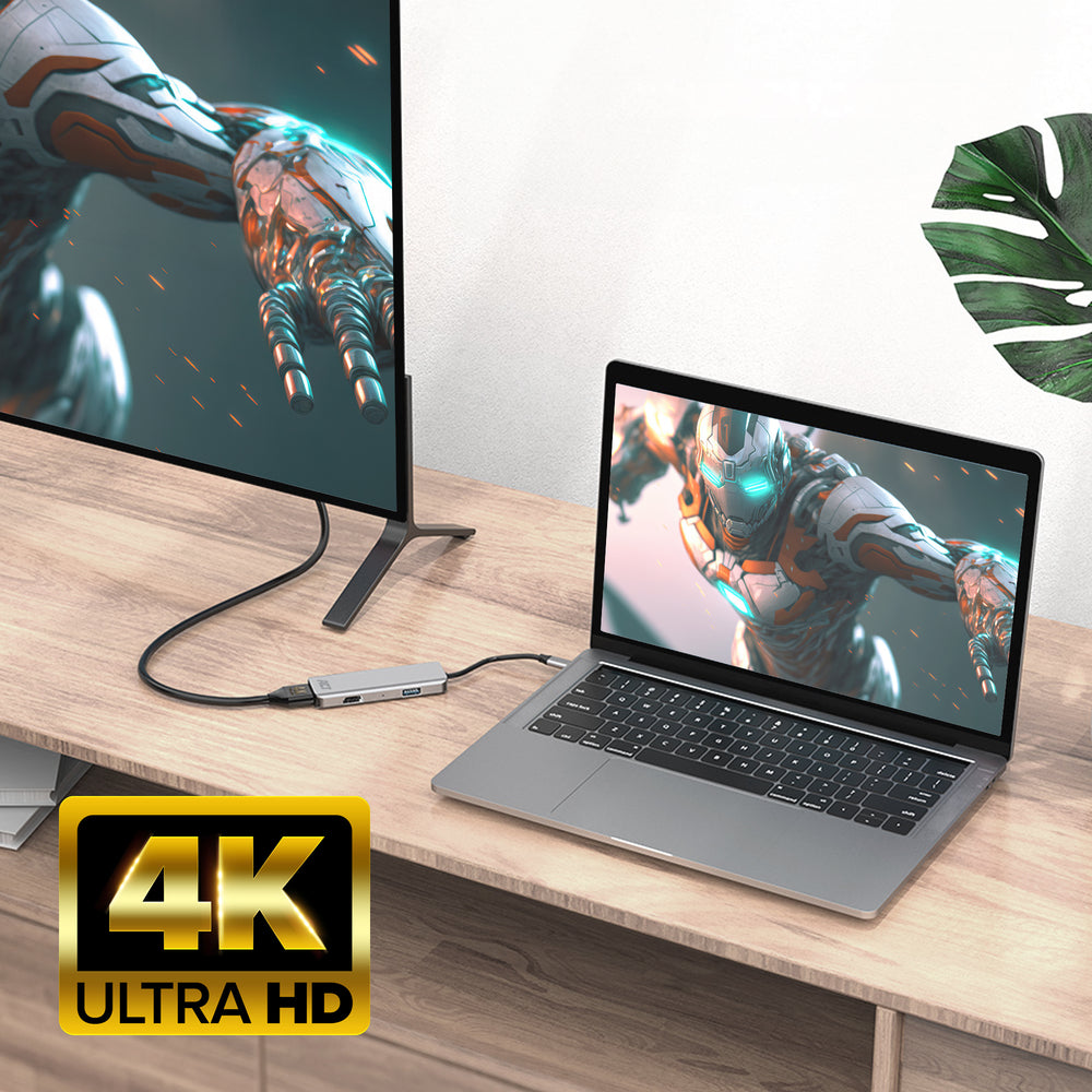 ACT AC7013 | Docking Station & Poortreplicator | USB-C 3.2 Gen 1 | Zwart/Grijs