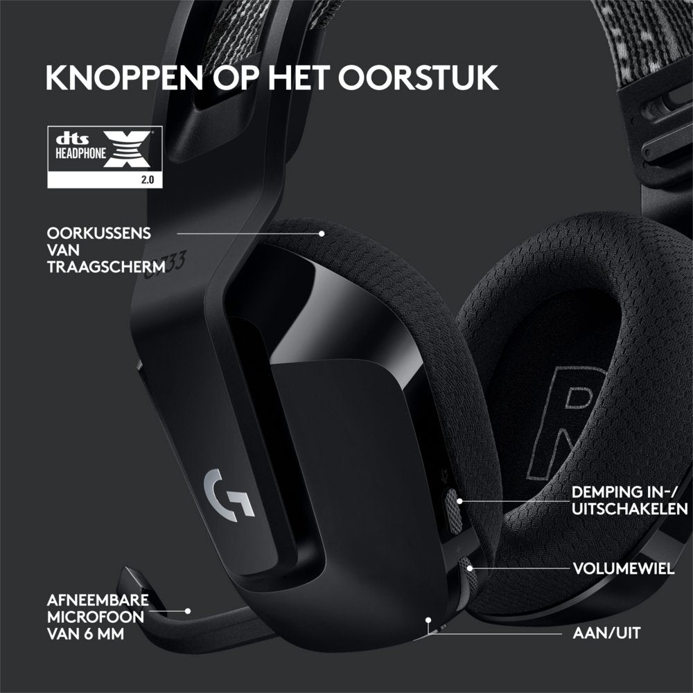 Logitech G G733 LIGHTSPEED Wireless Gaming Headset | RGB | Zwart