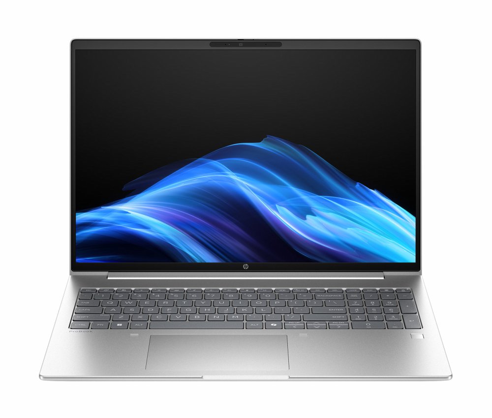 HP Probook 4 G1iR laptop, 16 inch, Intel Core 5, 16GB RAM, 512GB SSD — vooraanzicht opengeklapt