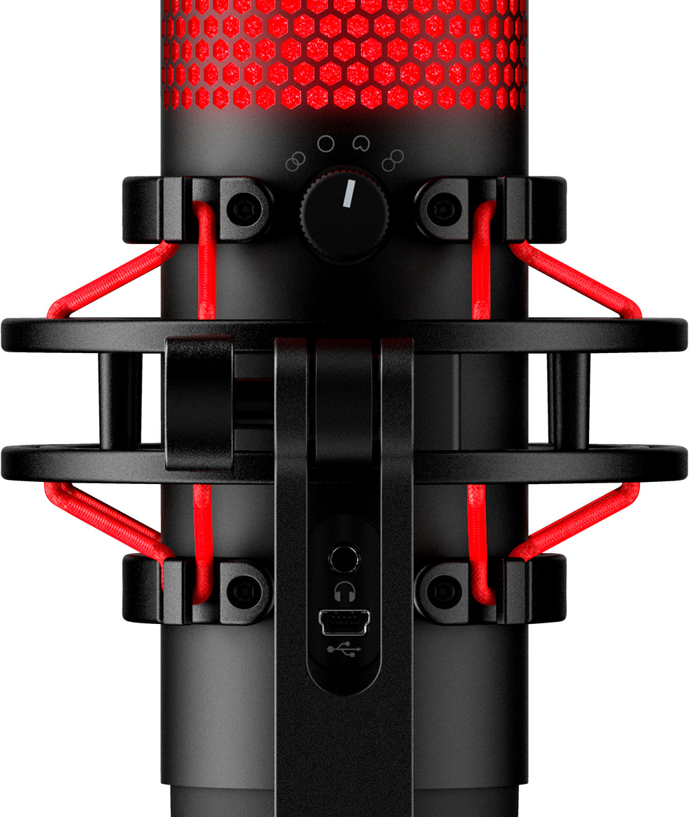 HyperX QuadCast | USB-microfoon | Rode verlichting | Voor pc en console | Zwart/Rood | Open Box