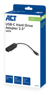 ACT kabel-tussenstuk | USB-C naar SATA 7-pin + 15-pin | Zwart | AC1525