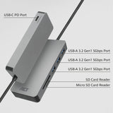ACT AC7050 | 3-Poorts USB-C Hub | Kaartlezer | Zilver
