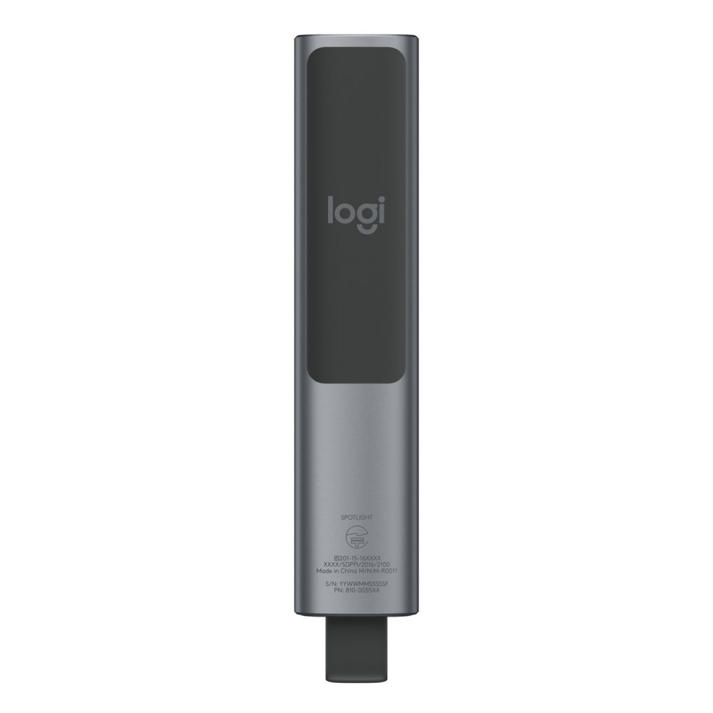 Logitech Spotlight Presenter | Draadloos | Bluetooth & USB 2.4 GHz | Bereik tot 30 meter | Grijs