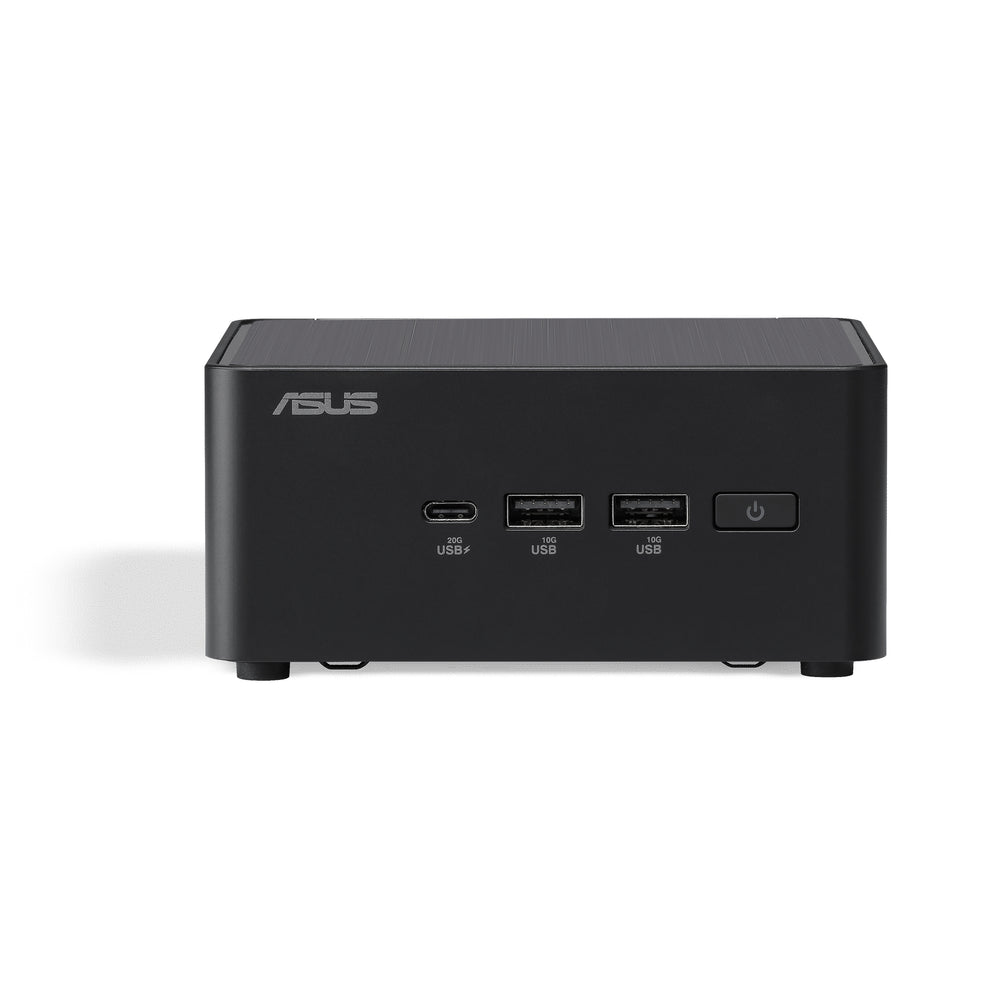 ASUS NUC 14 Pro UCFF Barebone Desktopcomputer, Intel Core 3 100U, Zonder DDR5-geheugen, opslag en besturingssysteem — zijaanzicht