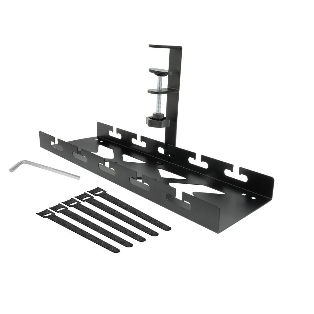 ACT Kabelgoot voor onder bureau | Klemsysteem | 40 cm | Zonder boren | Staal | Zwart