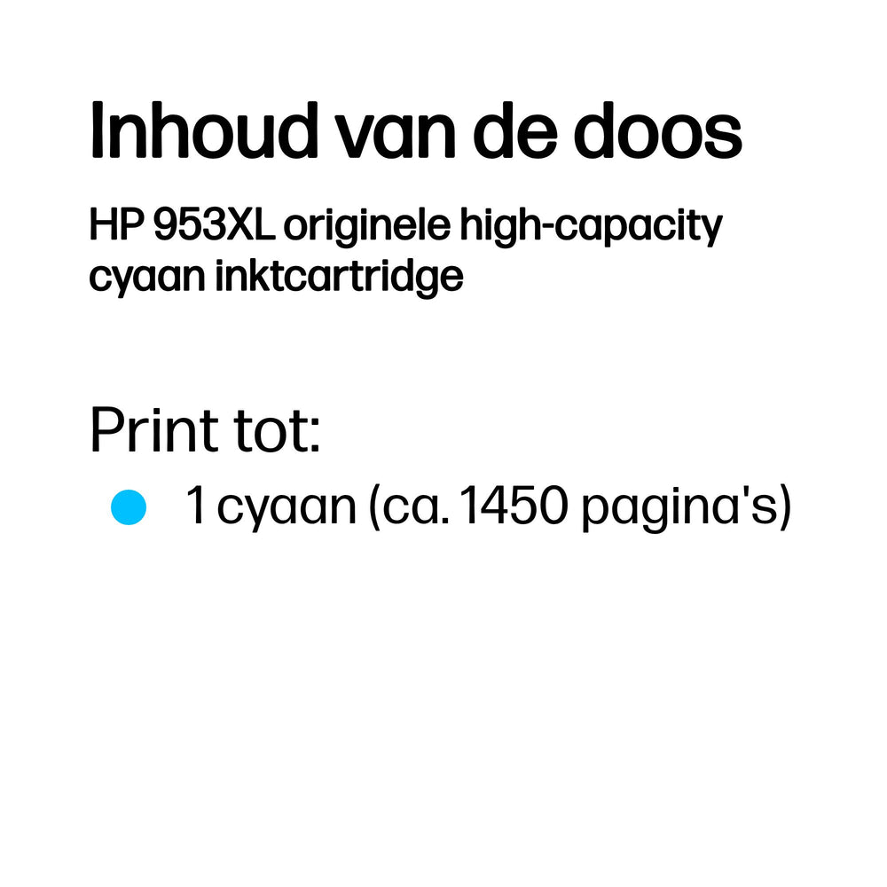 HP 953XL | Originele High-Capacity Cyaan Inktcartridge