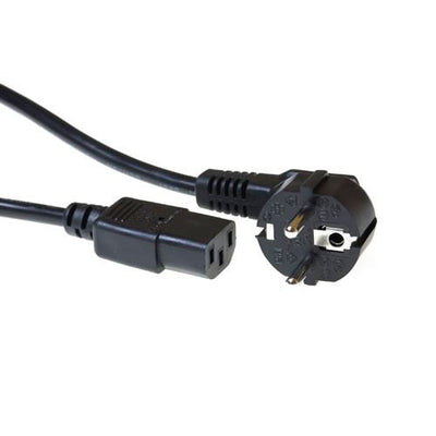 ACT 230V aansluitkabel | Schuko male (haaks) naar C13 | 230V / 10A | Zwart | 2.5 m