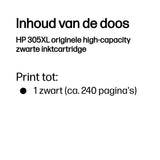 HP 305XL | Originele High-Capacity Zwarte Inktcartridge