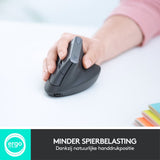 Logitech MX Vertical | Draadloze Ergonomische Muis | Rechtshandig | RF + Bluetooth + USB-C | 4000 DPI suggestie | Grafiet