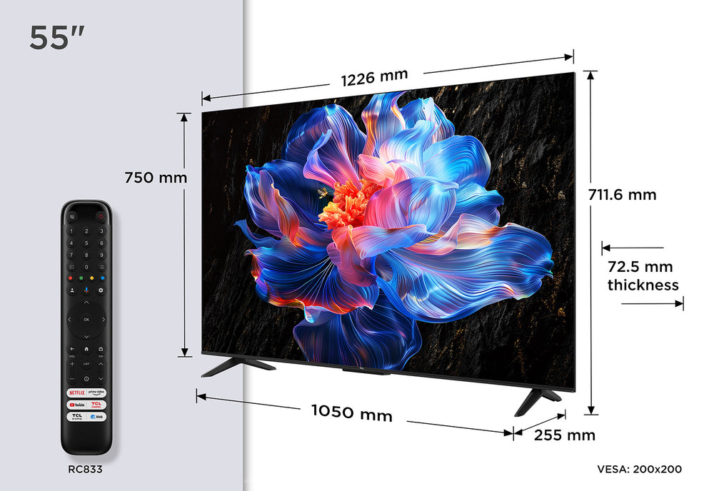TCL 55V6C | 55" 4K Ultra HD DLED Smart TV | Google TV | Dolby Vision | 60Hz (2025)