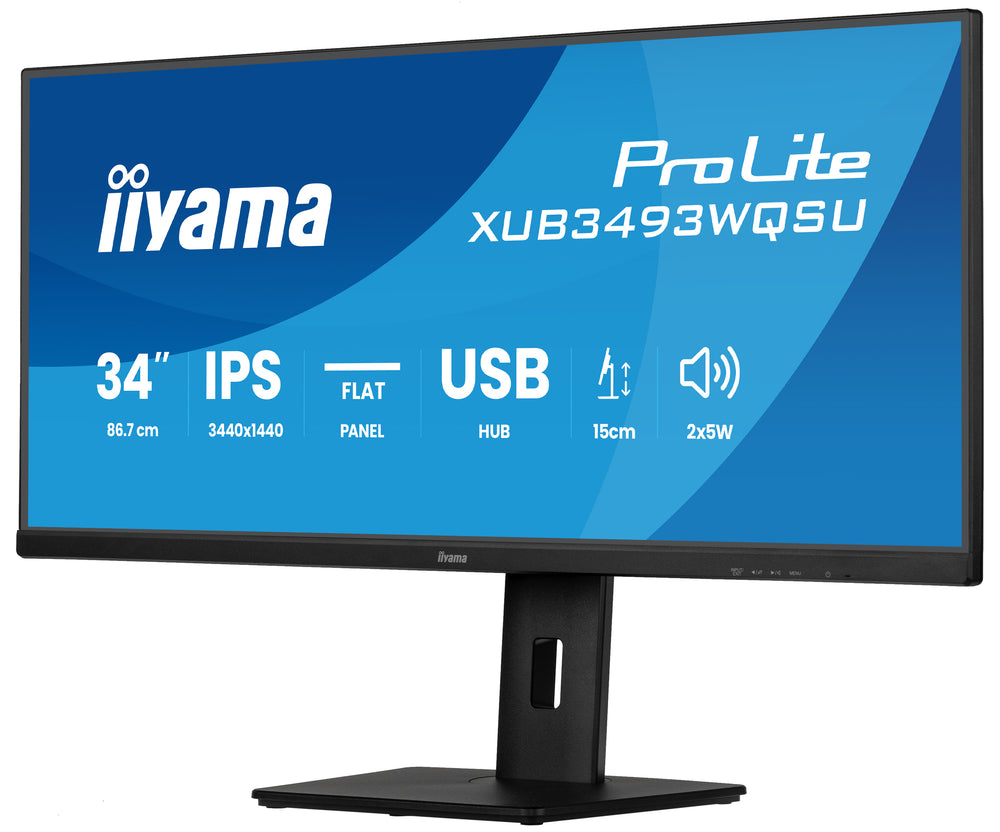 iiyama ProLite XUB3493WQSU-B6 | 34" Ultrawide IPS Monitor | 3440x1440 UWQHD | 120Hz | LED | Zwart
