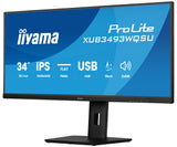 iiyama ProLite XUB3493WQSU-B6 | 34" Ultrawide IPS Monitor | 3440x1440 UWQHD | 120Hz | LED | Zwart