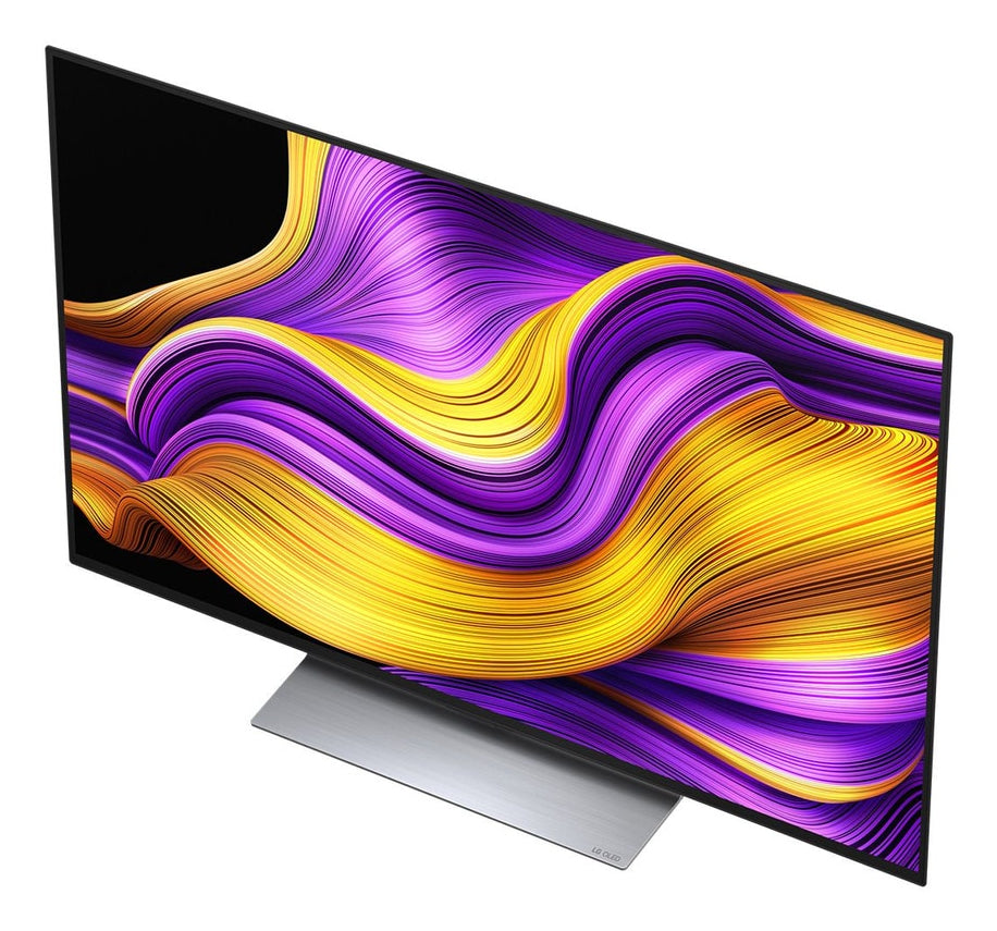 LG OLED48G56LS, 48'' OLED evo AI G5 Smart TV, 4K Ultra HD 165Hz, webOS 25, WiFi, Zwart, Inclusief standaard — achterzijde