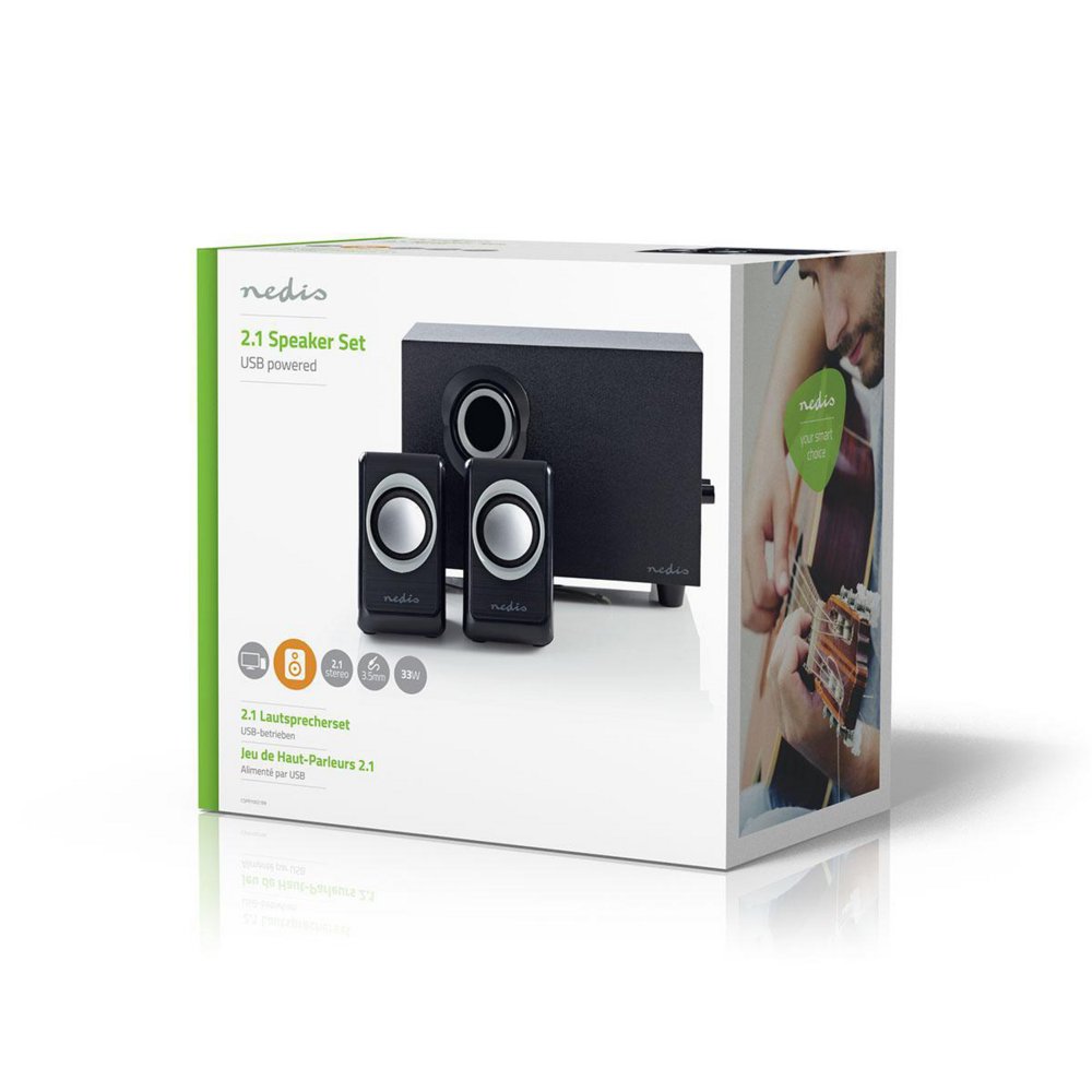 Nedis CSPR10021BK | 2.1 Luidsprekerset | 16W RMS | Zwart