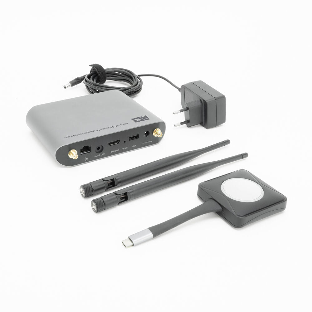 ACT Aero 4K Draadloos Presentatiesysteem (AC7960) | 4K (3840x2160) | USB-C | HDMI | Plug and Play | Multi User | Split Screen