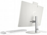 HP All-in-One, 24'' Full HD IPS, AMD Ryzen 3 7320U, 8GB DDR5, 512GB SSD, IR Camera, W11 Professional, Met Keyboard & Muis, Wit — zijaanzicht