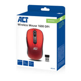 ACT AC5135 | Draadloze Muis | Links- en Rechtshandig | RF | 1600 DPI | Rood/Zwart