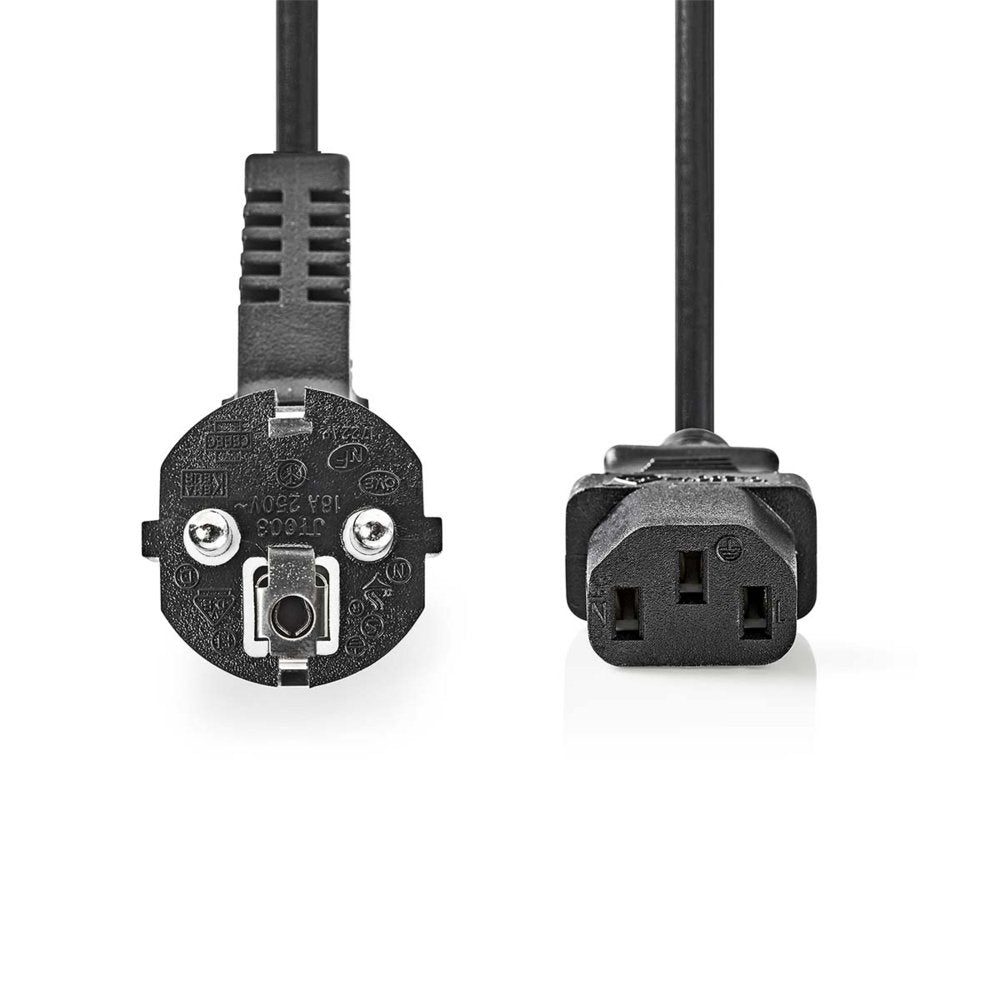Nedis CEGL10000BK50 | 5 m Stroomkabel | CEE 7/7 Male (Haaks) naar IEC C13 | Zwart