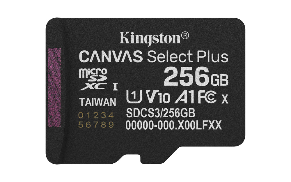 Kingston Technology microSDXC 256GB | Canvas Select Plus Gen3 | 150MB/s | A1 | + Adapter