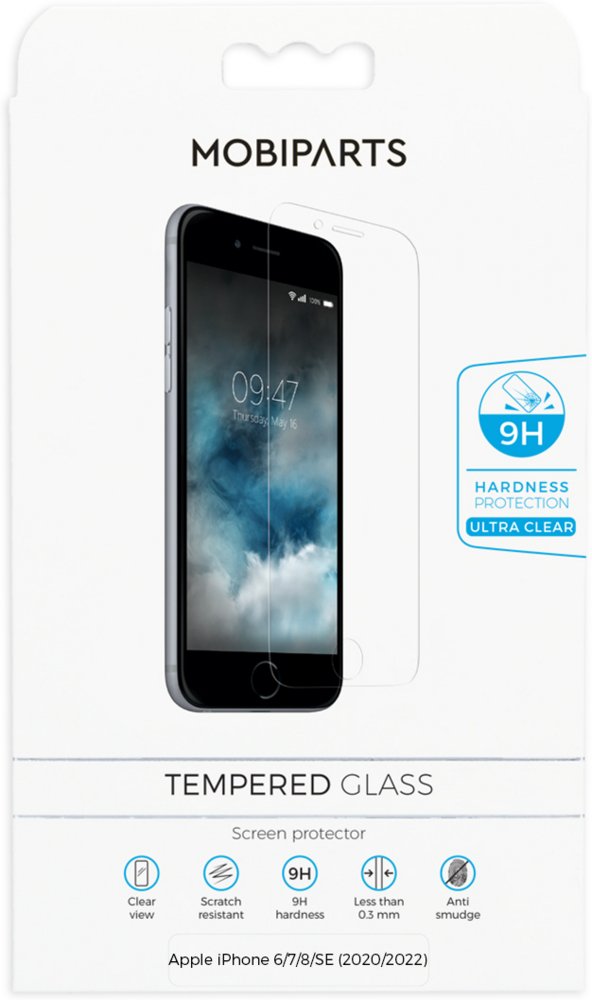 Mobiparts Regular Tempered Glass, Screenprotector voor iPhone 6/7/8/SE (2020/2022), 9H Hardheid, 10-Pack — productfoto 6