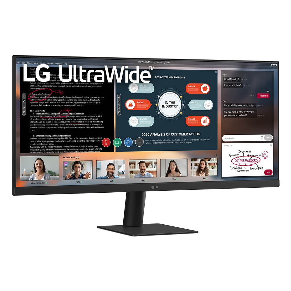 LG 29U511A-B | 29" Ultrawide 2560x1080 IPS | 100Hz | DisplayPort | HDMI | Monitor | Zwart