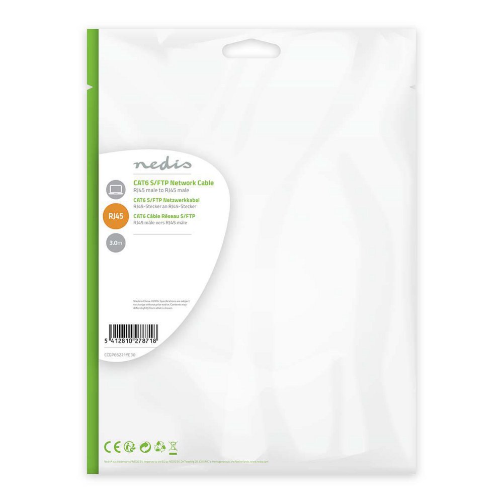 Nedis netwerkkabel | Cat6 | SF/UTP (S-FTP) | 3 m | Geel | CCGP85221YE30