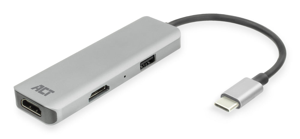 ACT AC7013 | Docking Station & Poortreplicator | USB-C 3.2 Gen 1 | Zwart/Grijs