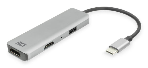 ACT AC7013 | Docking Station & Poortreplicator | USB-C 3.2 Gen 1 | Zwart/Grijs