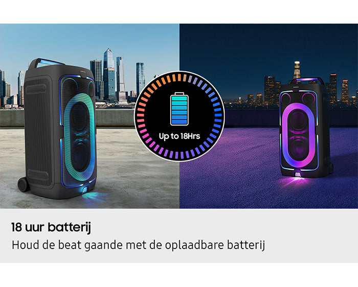 Samsung Sound Tower MX ST50F/XN | Bluetooth Party Speaker | 240W | Tot 18 Uur Accuduur | IPX4 Spatwaterbestendig | Karaoke & Party Lights+