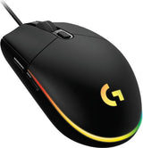 Logitech G203 LIGHTSYNC | Bedrade Gaming Muis | Links- en Rechtshandig | USB-A | 8.000 DPI | Zwart