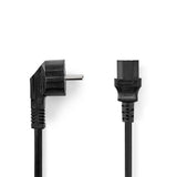Nedis CEGL10000BK50 | 5 m Stroomkabel | CEE 7/7 Male (Haaks) naar IEC C13 | Zwart