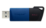 Kingston DataTraveler Exodia M | 64GB USB-A 3.2 Flash Drive | Zwart/Blauw
