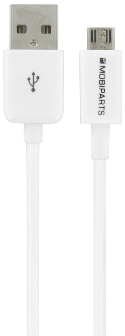 Mobiparts Micro USB naar USB | 2.4A | 3m | Wit (Bulk)