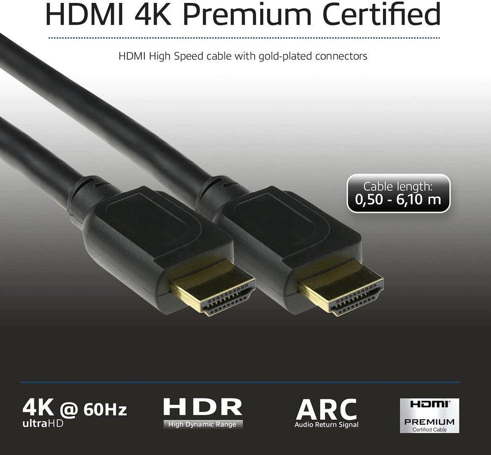 ACT AK3942 | 1 m HDMI Kabel | HDMI Type A naar Type A | Zwart